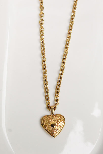 18k Gold Plated Chunky Locket Necklace