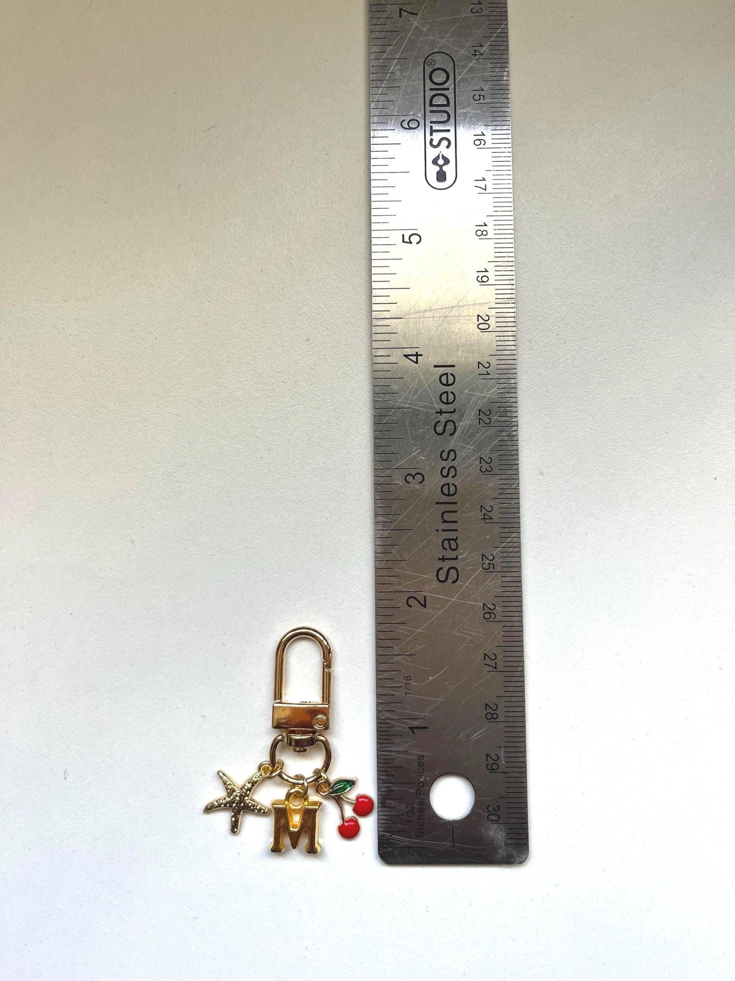 Personalized Gold Charm Keychain: Custom Bag or Purse Charm