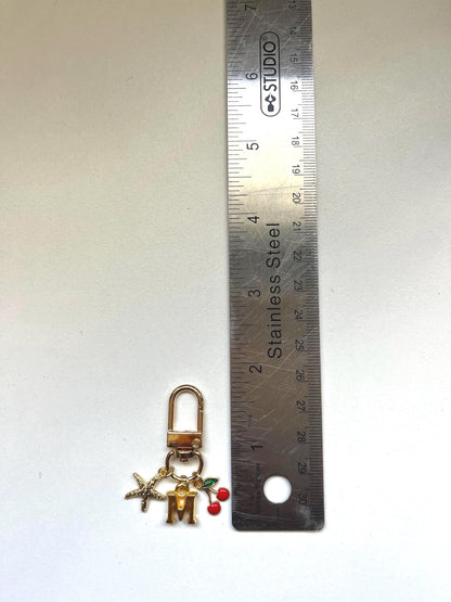 Personalized Gold Charm Keychain: Custom Bag or Purse Charm