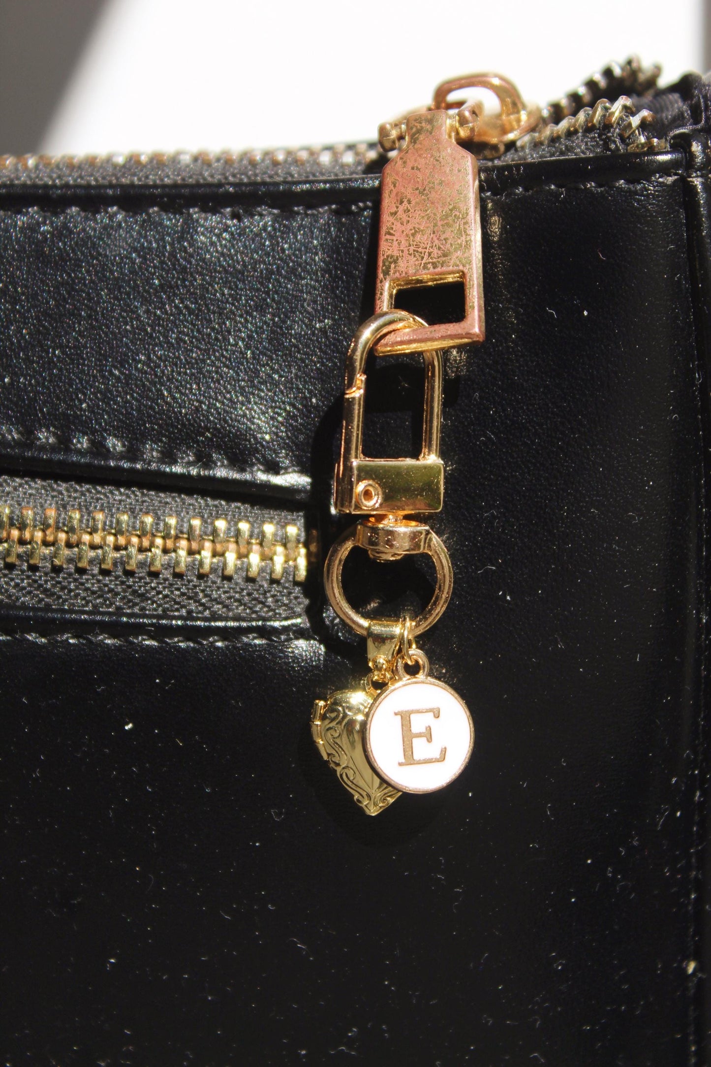 Enamel Initial Locket Keychain: Personalized Purse Charm