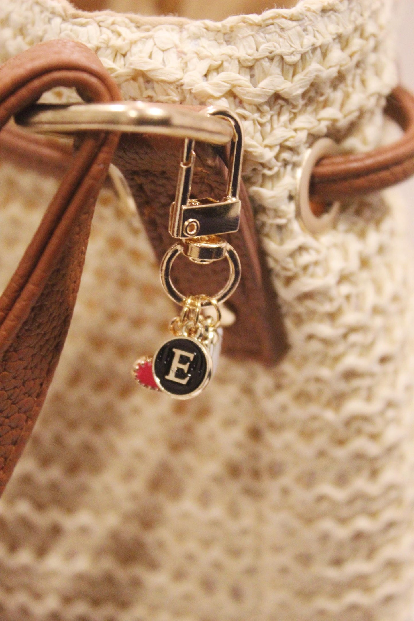 Personalized Gold Charm Keychain: Custom Bag or Purse Charm
