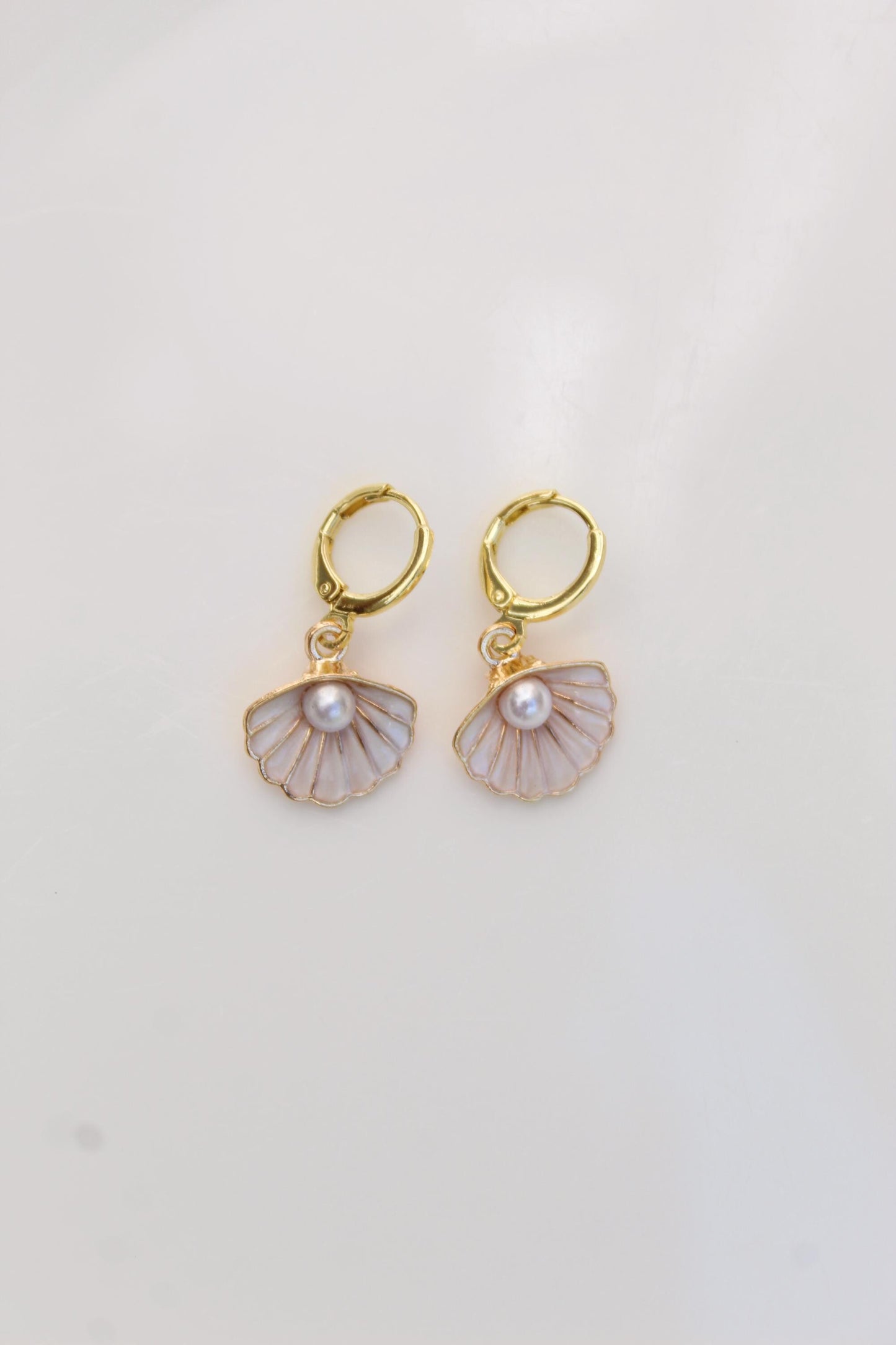 Gold Seashell Charm Earrings: Summer Jewelry