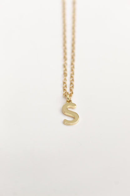 18k Gold Plated Tiny Initial Necklace