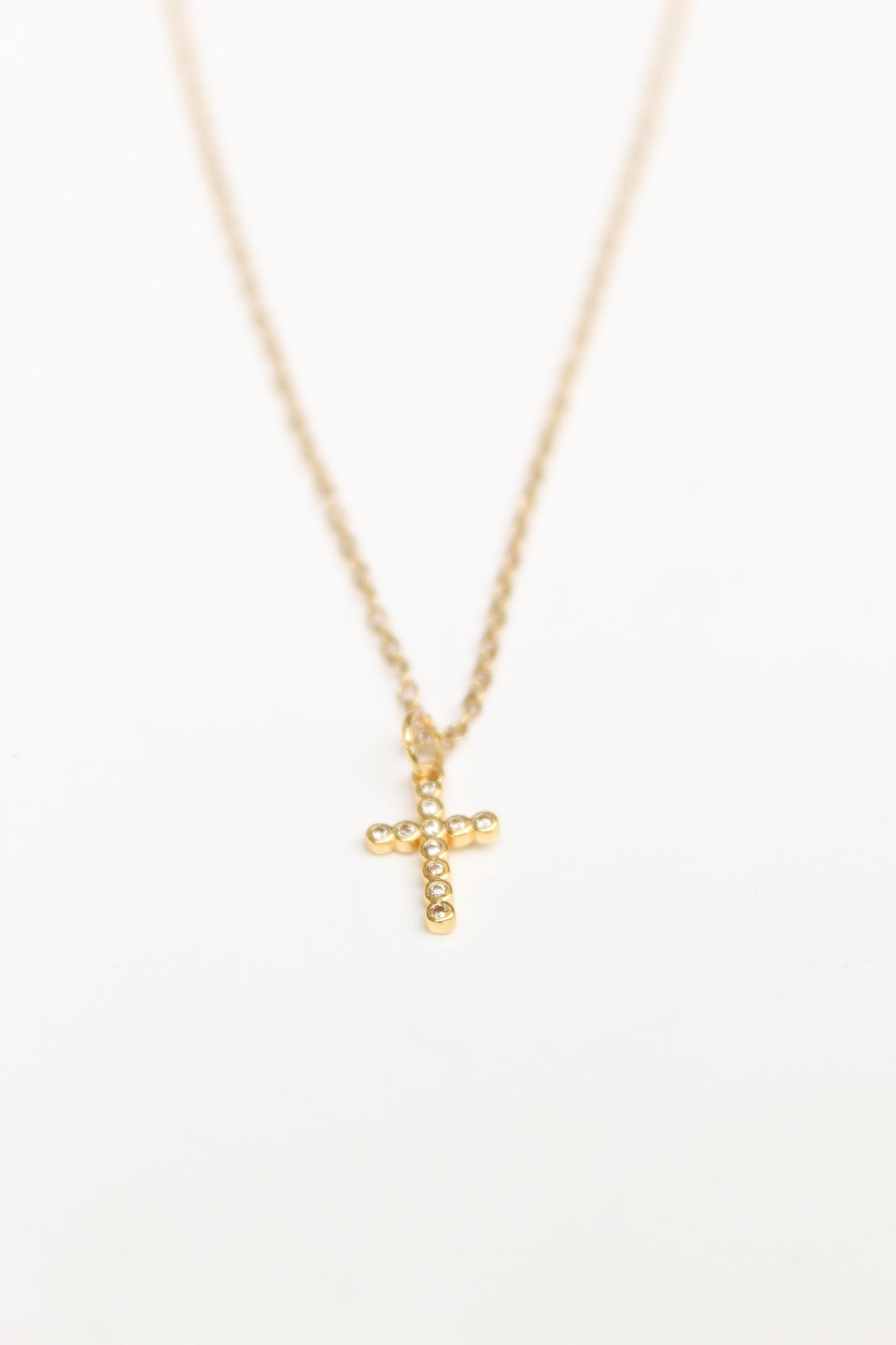 18k Gold Plated Tiny Cross Necklace