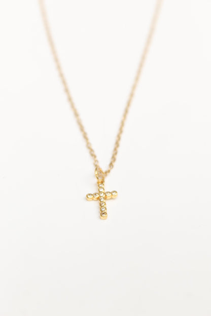 18k Gold Plated Tiny Cross Necklace