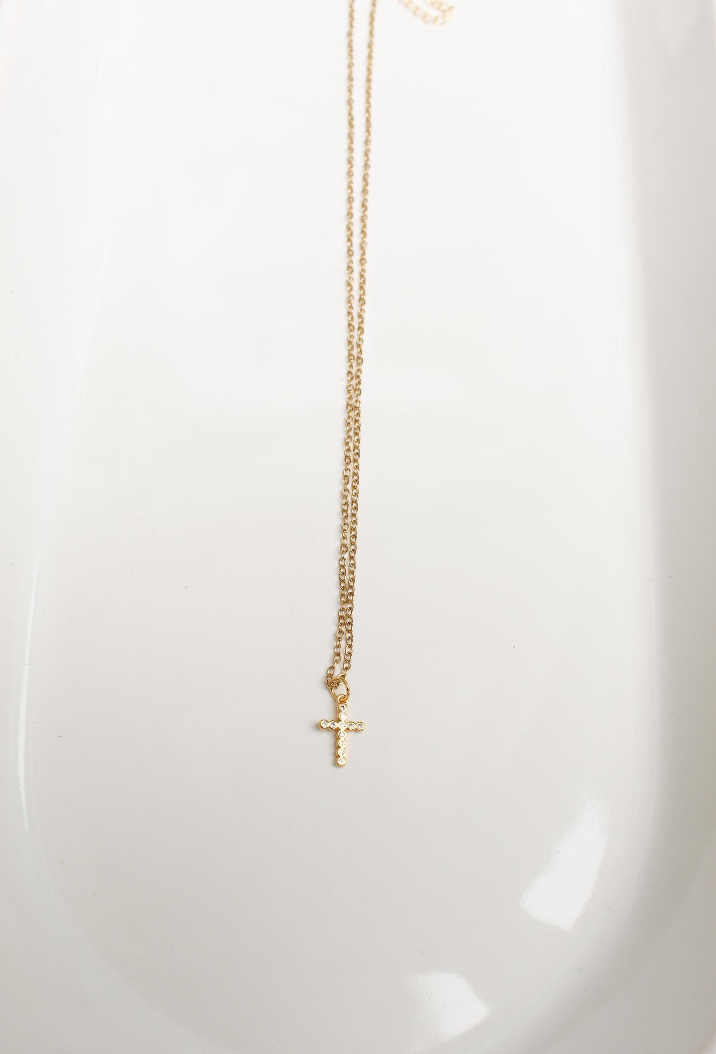 18k Gold Plated Tiny Cross Necklace