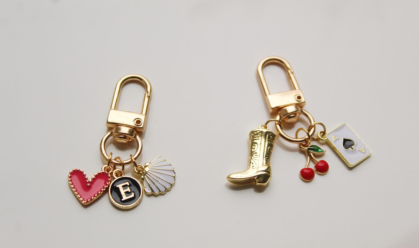 Personalized Gold Charm Keychain: Custom Bag or Purse Charm