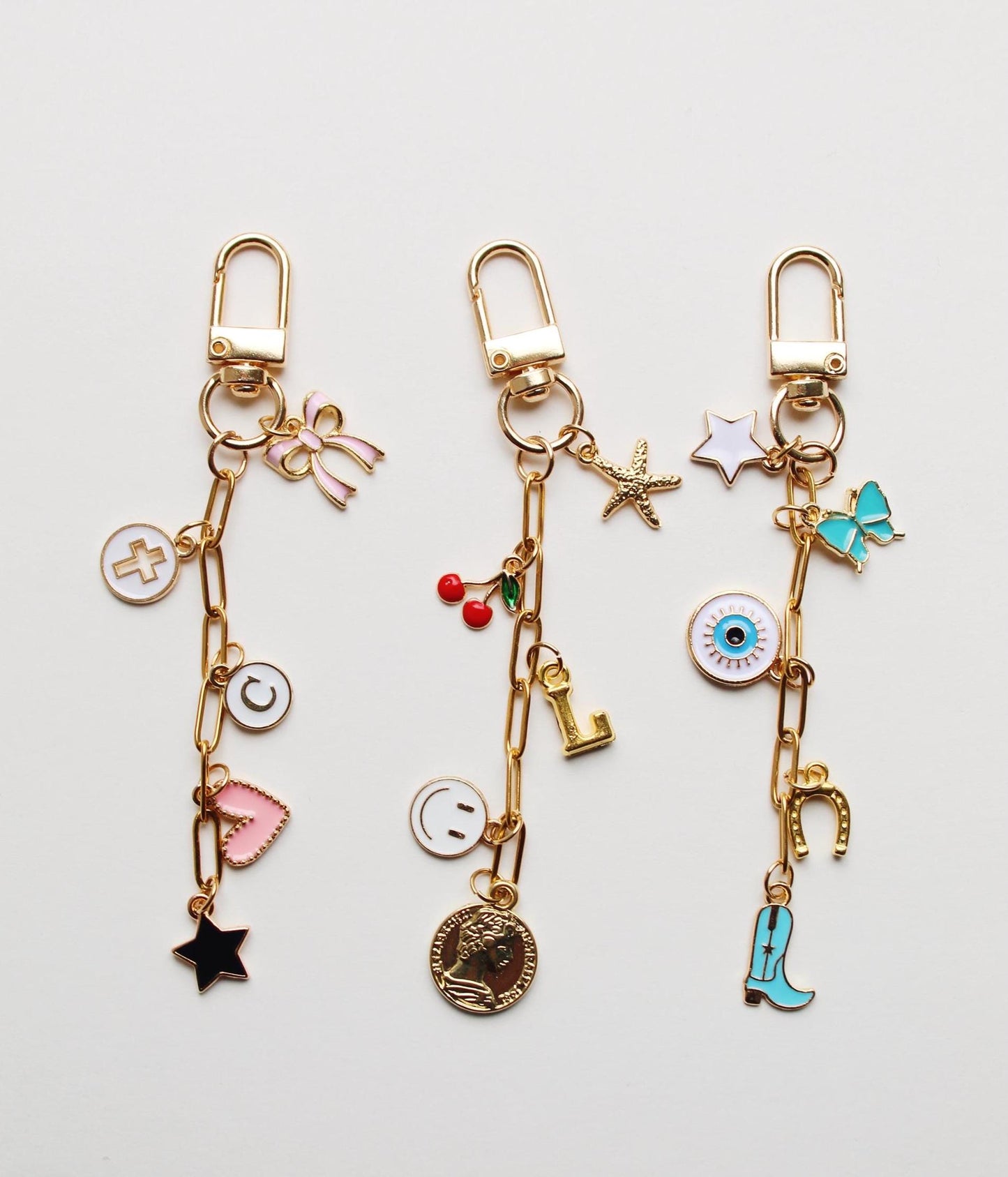 Custom Gold Charm Paperclip Keychain: Personalized Bag Purse Charm