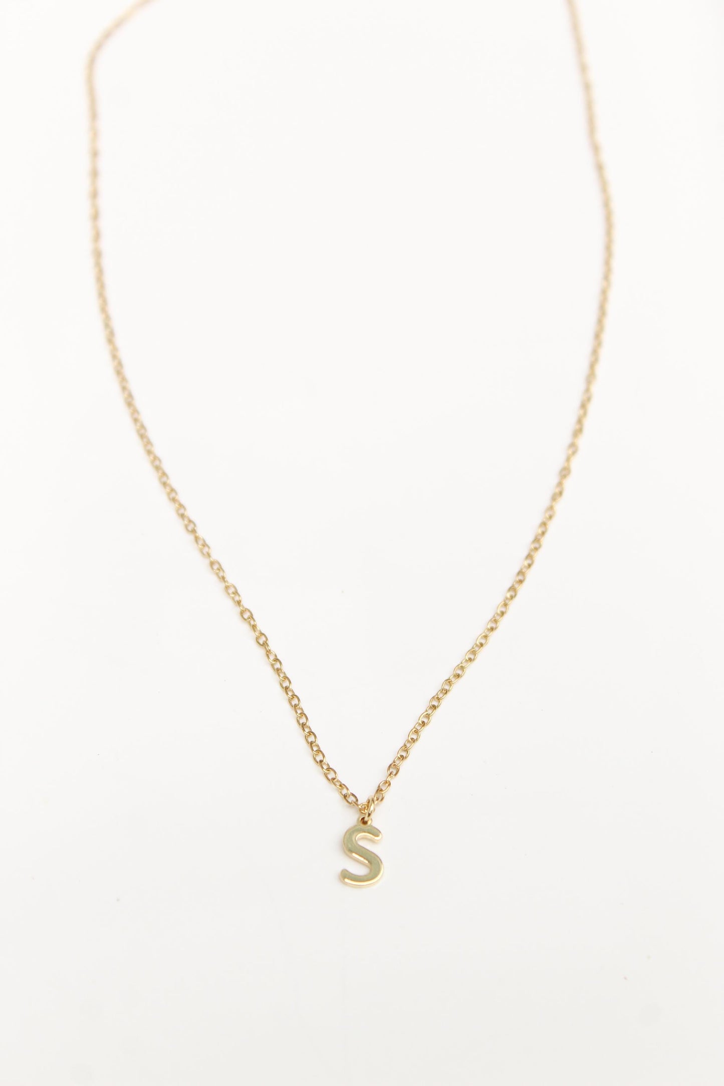 18k Gold Plated Tiny Initial Necklace