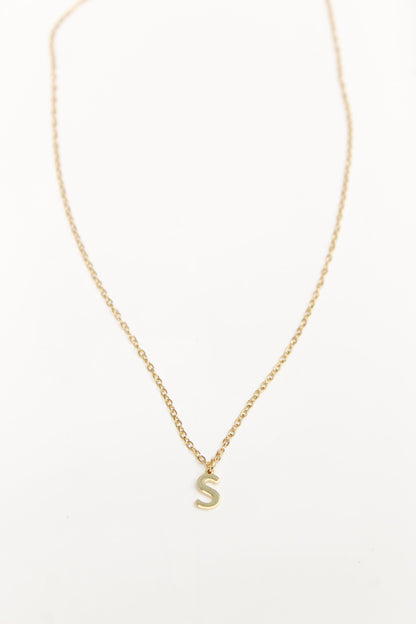 18k Gold Plated Tiny Initial Necklace
