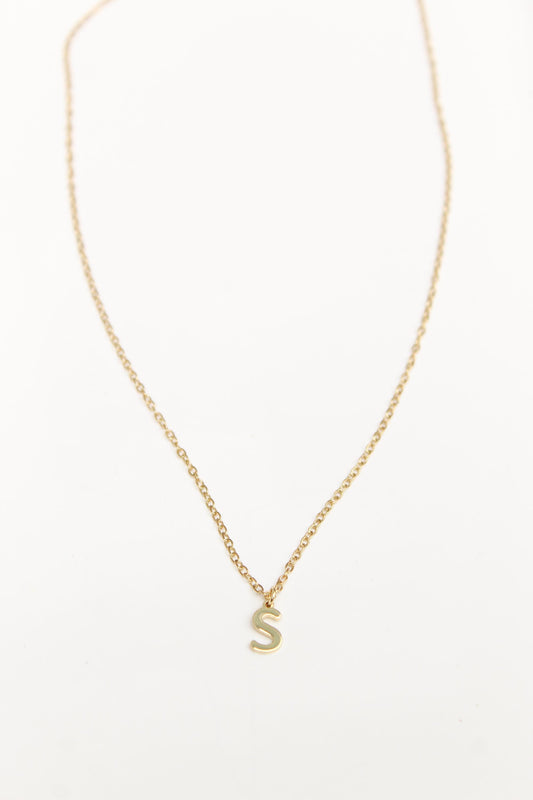 18k Gold Plated Tiny Initial Necklace