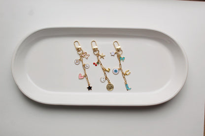 Custom Gold Charm Paperclip Keychain: Personalized Bag Purse Charm