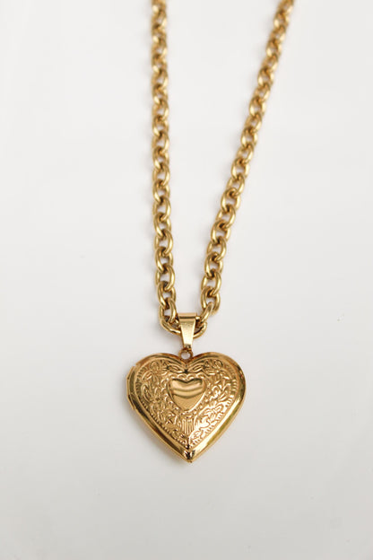 18k Gold Plated Chunky Locket Necklace