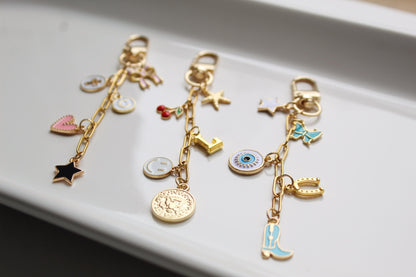 Custom Gold Charm Paperclip Keychain: Personalized Bag Purse Charm