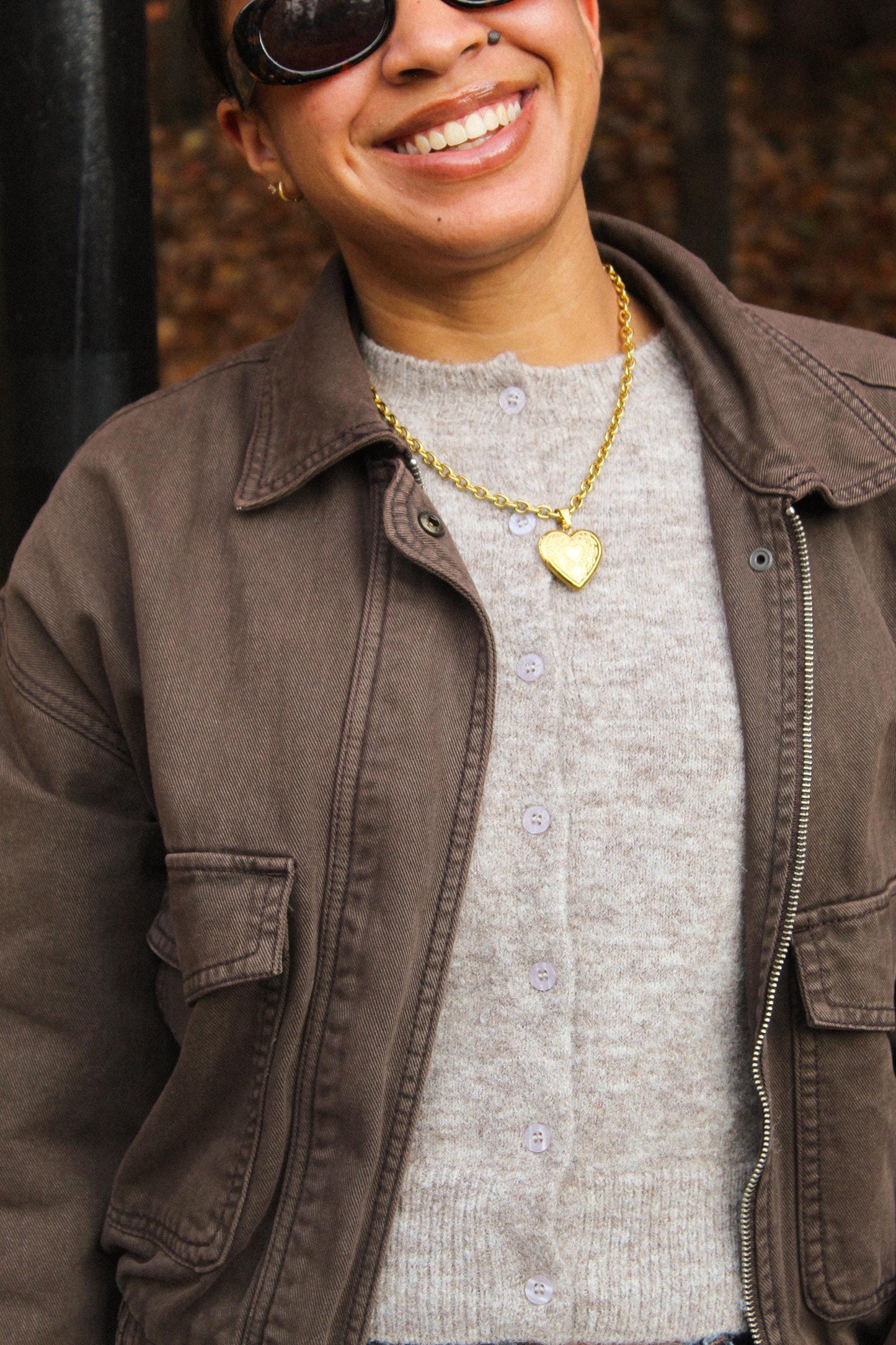 18k Gold Plated Chunky Locket Necklace