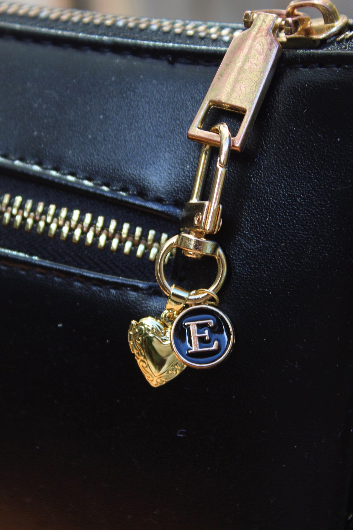 Enamel Initial Locket Keychain: Personalized Purse Charm