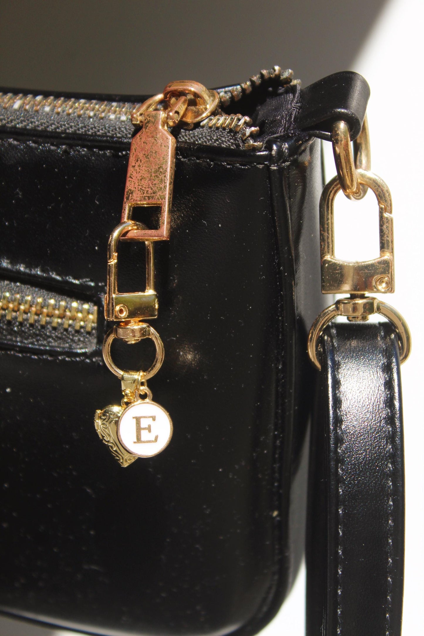 Enamel Initial Locket Keychain: Personalized Purse Charm