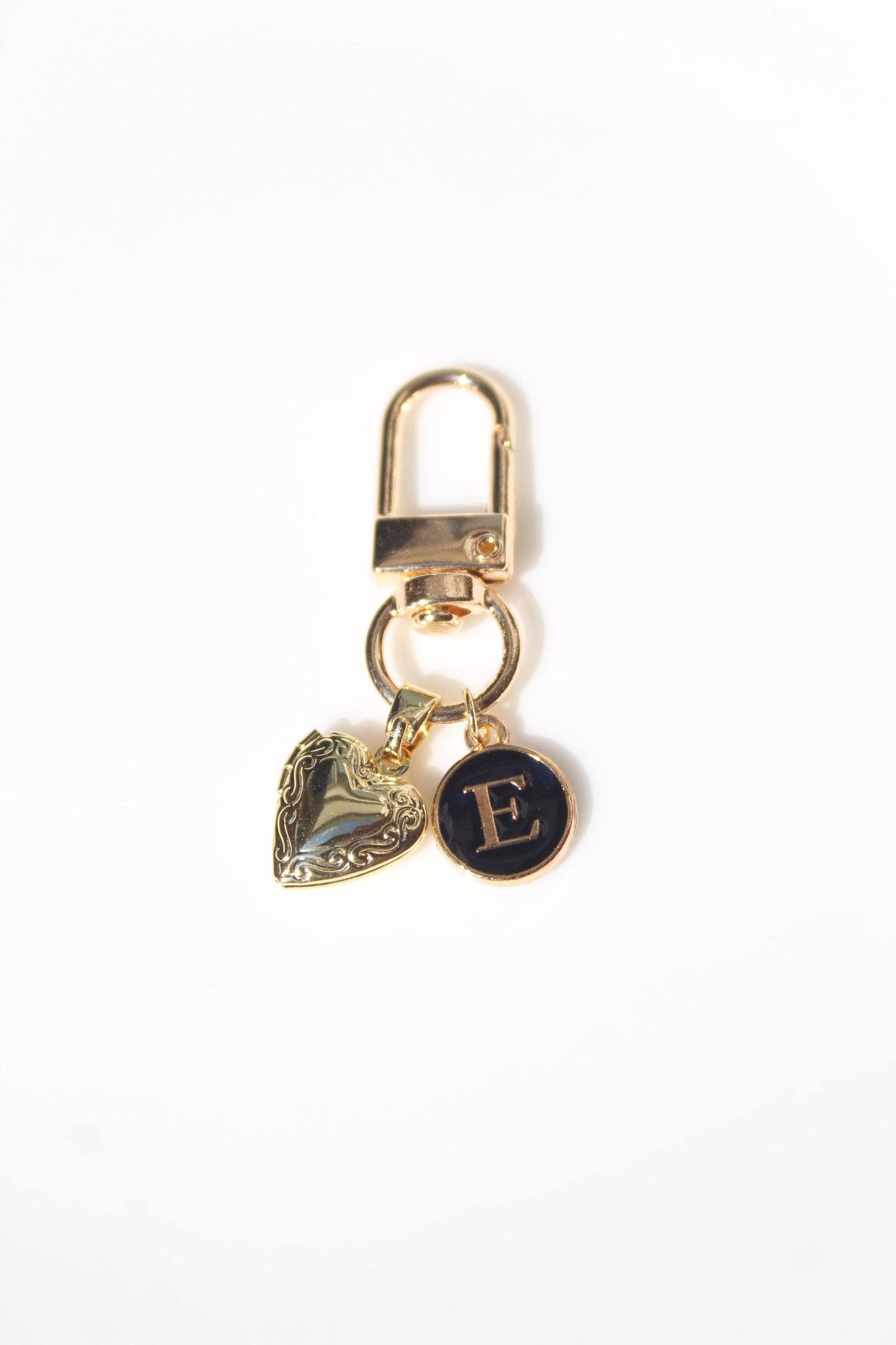 Enamel Initial Locket Keychain: Personalized Purse Charm