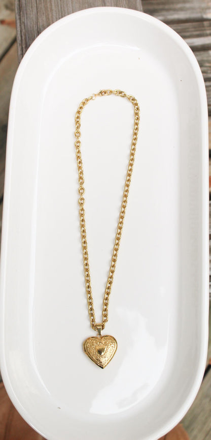 18k Gold Plated Chunky Locket Necklace
