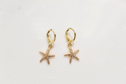 Gold Seashell Charm Earrings: Summer Jewelry