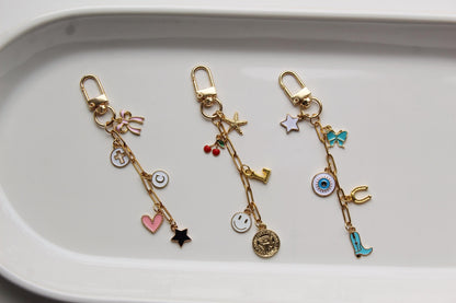 Custom Gold Charm Paperclip Keychain: Personalized Bag Purse Charm