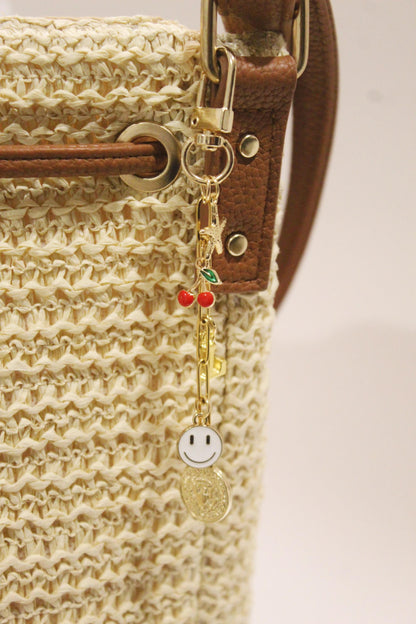 Custom Gold Charm Paperclip Keychain: Personalized Bag Purse Charm